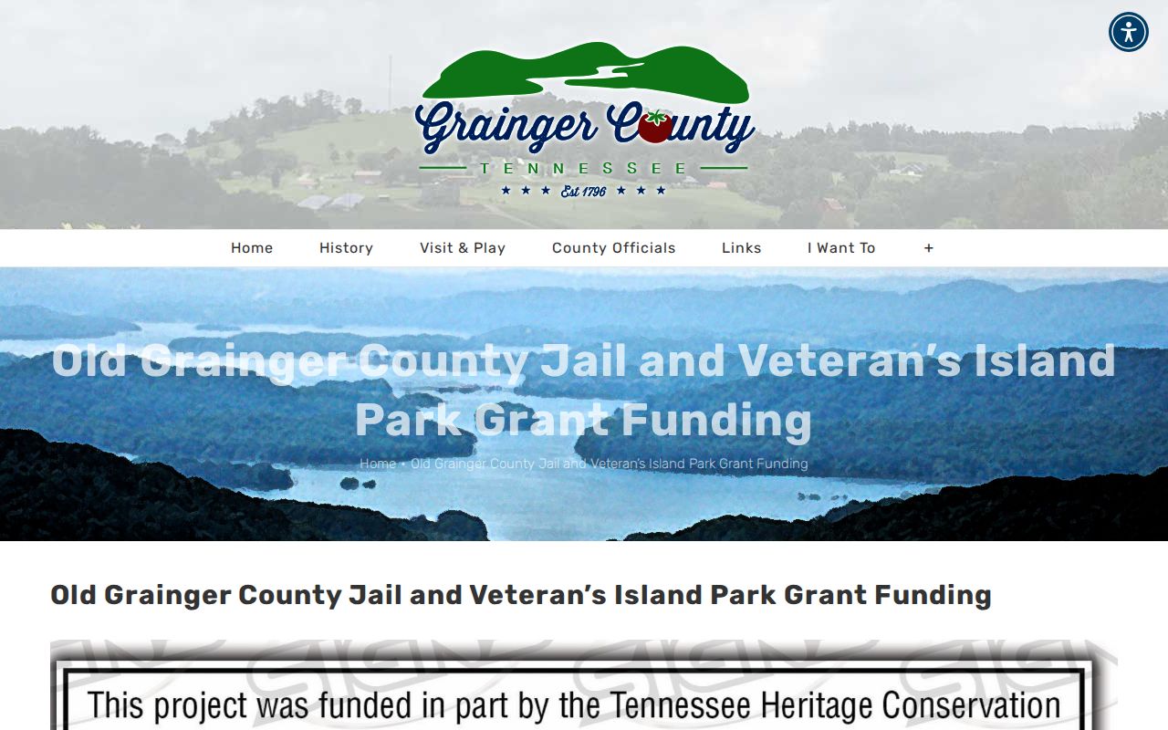 Grainger County notice about the historical Old Grainger County Jail
